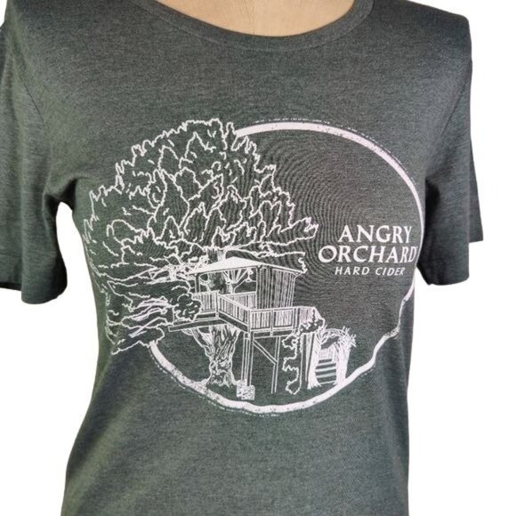 ANGRY ORCHARD Hard Cider Advertising T-shirt Green Unisex Small - Picture 4 of 5
